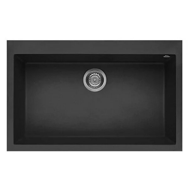 Elleci QUADRA130T 黑色花崗岩廚房台上石盆